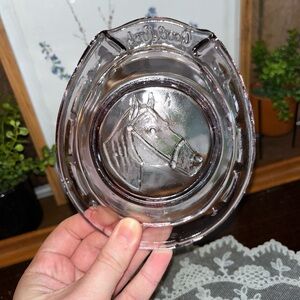 Vintage Glass Horse Ashtray (Amethyst Color, 60s)